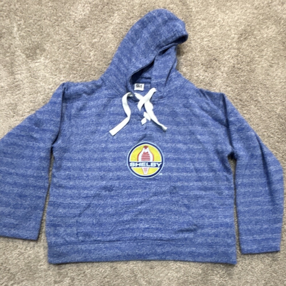 LR Men's Blue Heather Pullover Hoodie Logo Drawstring Long Sleeve XL